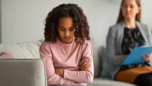 young person in trauma-focused therapy session